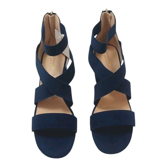 Liz Claiborne Women's Size 10 Emmah Heeled Sandals 10M Navy Blue Strappy - Picture 4 of 14